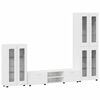 vidaXL Set mobile TV FLORIN 3 pz Bianco Lucido Legno ingegnerizzato