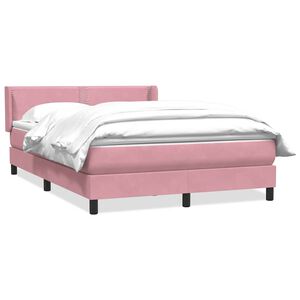 vidaXL Giroletto a Molle con Materasso Rosa 160x220 cm in Velluto