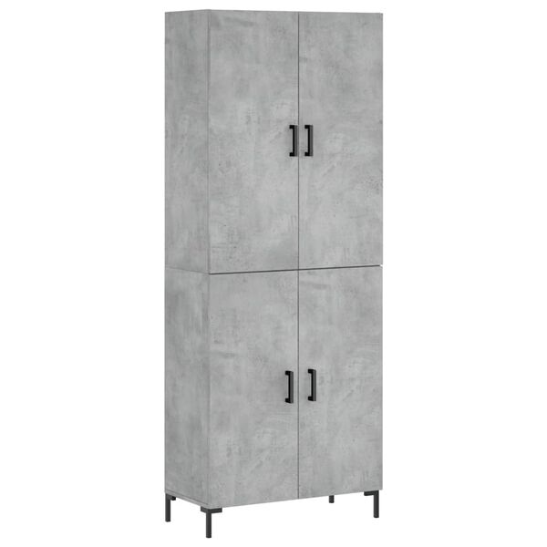 vidaXL Credenza Grigio Cemento 69,5x34x180 cm in Legno Multistrato
