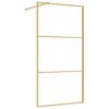vidaXL Parete per Doccia Walk-in Vetro Trasparente ESG 100x195 cm Oro