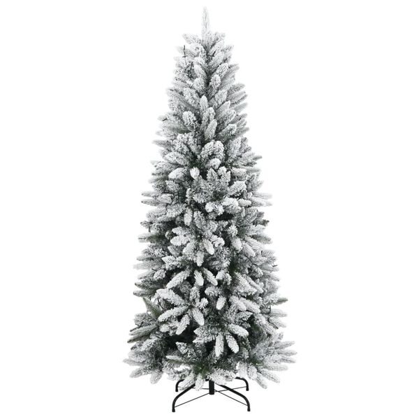 vidaXL Albero di Natale Artificiale con 300 LED e Neve Floccata 240 cm
