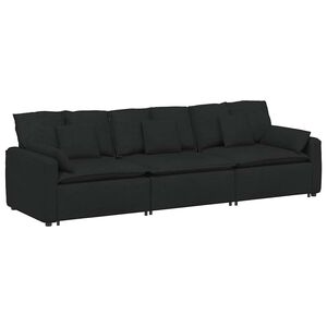 vidaXL Divano Modulare con Cuscini Nero