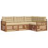 vidaXL Set di divani da esterno con cuscino 4 pcs Naturale e Beige