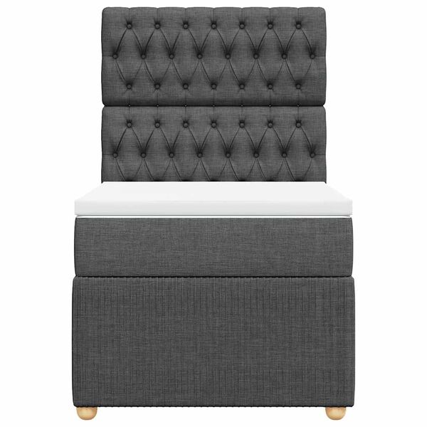 vidaXL Giroletto a Molle con Materasso Grigio Scuro 90x200 cm Tessuto