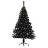 vidaXL Albero di Natale artificiale con luci integrate Nero 120 cm PVC