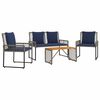 vidaXL Set di Mobili da Esterno con cuscino acciaio