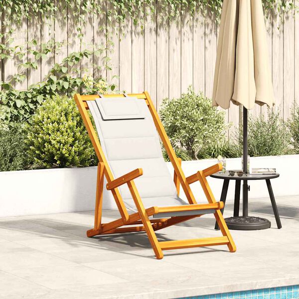 vidaXL Sedia da spiaggia 2 pcs Marrone x Legno massello di acacia