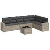 vidaXL Set Divano da Giardino 8pz con Cuscini Grigio Chiaro Polyrattan
