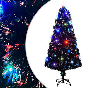 vidaXL Albero di Natale Preilluminato con Supporto e LED 150 cm Fibra Ottica