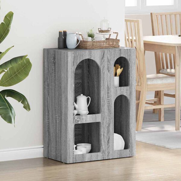 vidaXL Credenza Grigio Sonoma 59 x 35 x 80.5 cm Legno multistrato