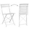 vidaXL Sedia Pieghevole da Giardino 2 pcs Bianco 42 x 46 x 82cm