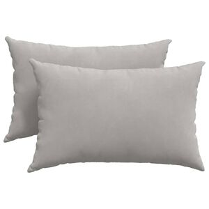 vidaXL Cuscini da Divano 2 pcs Grigio chiaro 60 x 40 cm Tessuto