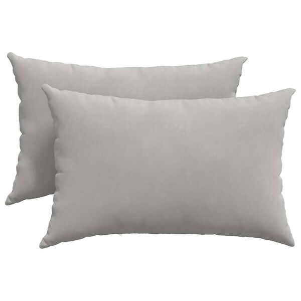 vidaXL Cuscini da Divano 2 pcs Grigio chiaro 60 x 40 cm Tessuto