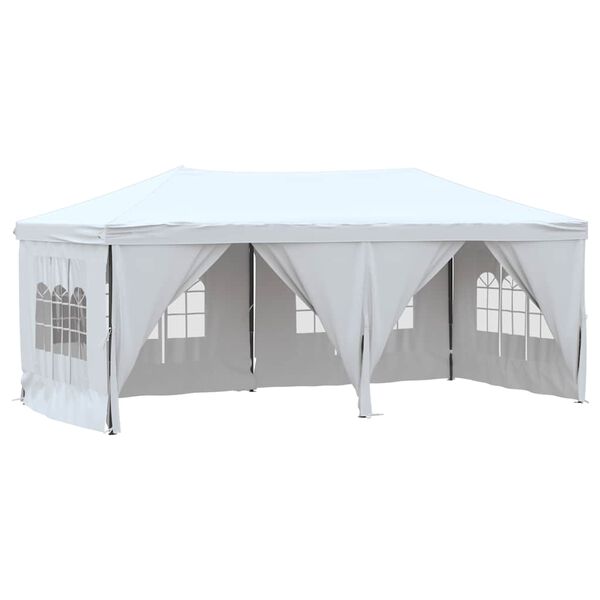 vidaXL Tenda per Feste Pieghevole con Pareti Laterali Bianco 3x6 m