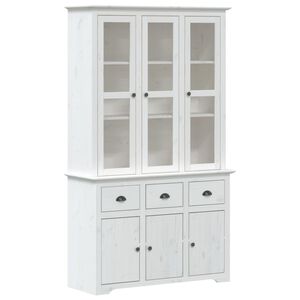 vidaXL Credenza BODO 115,5x43x200,5 cm Legno Massello di Pino Bianco