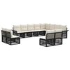 vidaXL Set Divano da Giardino 12 pz Nero polyrattan