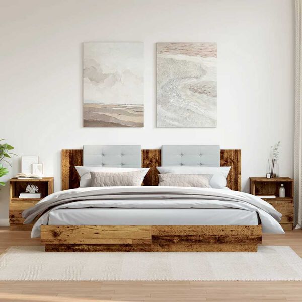 vidaXL Comodini 2 pz Legno Antico 40x40x50 cm in Legno Multistrato