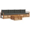 vidaXL Set di divani da esterno con cuscino 5 pcs Naturale e Antracite