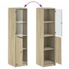 vidaXL Credenza con Anta in Vetro Rovere Sonoma 35x37x142 cm