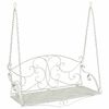 vidaXL Panchina a Dondolo Acciaio 110 x 52,5 x 47 cm Bianco Antico