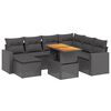 vidaXL Set Divani da Giardino con Cuscini 8 pz Nero in Polyrattan
