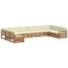 vidaXL Set divani 6 pz Naturale e Crema Legno di Acacia Massello