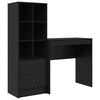 vidaXL Scrivania con cassetto con lo scaffale 2 pcs Rovere Nero