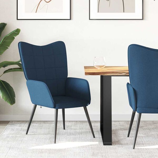 vidaXL Sedia Relax Blu in Tessuto