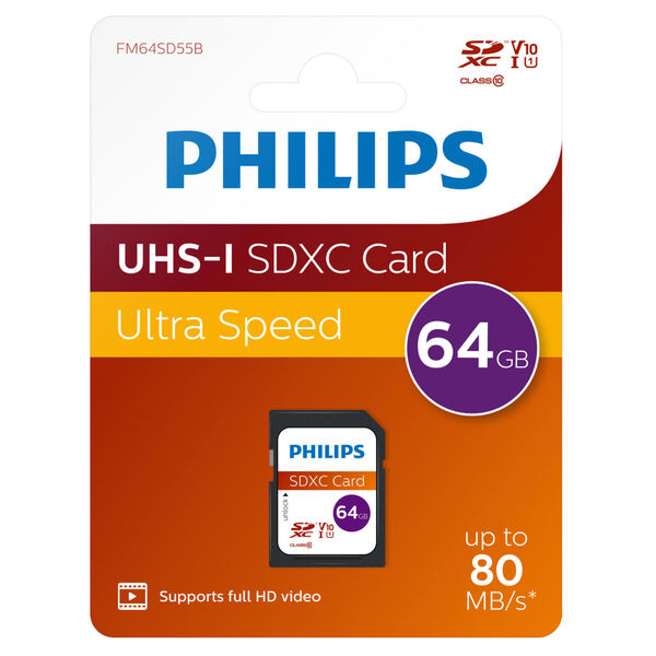 Philips Scheda di Memoria SDXC 64GB UHS-I U1 V10