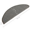vidaXL Tappetini per scale 15 pz 65x21x4 cm Grigio Semicircolari Grandi