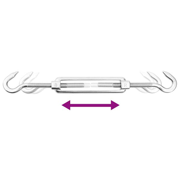 vidaXL Set Accessori per Vela Parasole 9 pz in Acciaio Inossidabile