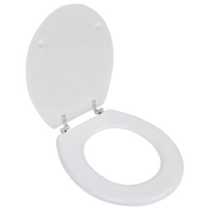 vidaXL Sedile WC in MDF con Coperchio Design Semplice Bianco