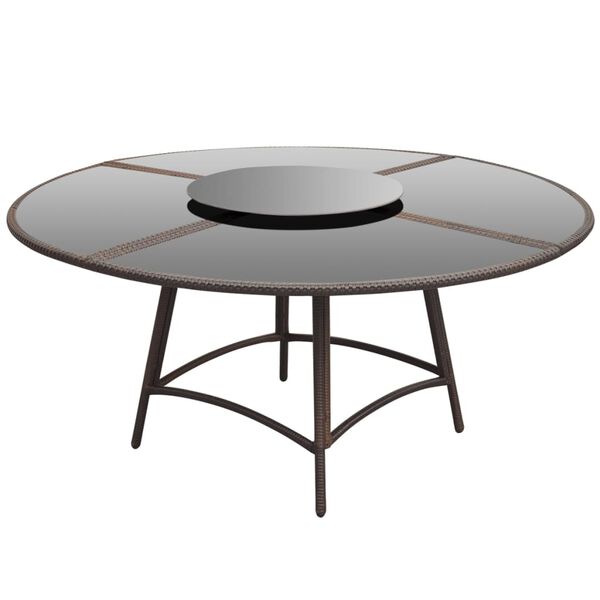 vidaXL Set da Pranzo da Giardino 7 pz con Cuscini Polyrattan Marrone