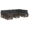 vidaXL Set Divano da Giardino 10 pcs Grigio e Grigio Scuro polyrattan
