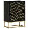 vidaXL Credenza con 2 Ante Nero e Oro 55x30x75 cm Legno Massello Mango
