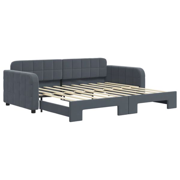 vidaXL Divano Letto con Letto Estraibile Grigio Scuro 90x190cm Velluto