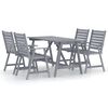vidaXL Set Pranzo da Giardino 5 pz in Legno Massello di Acacia Grigio