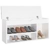 vidaXL Panca Porta Scarpe Cuscino Bianco Lucido 104x30x49 Multistrato
