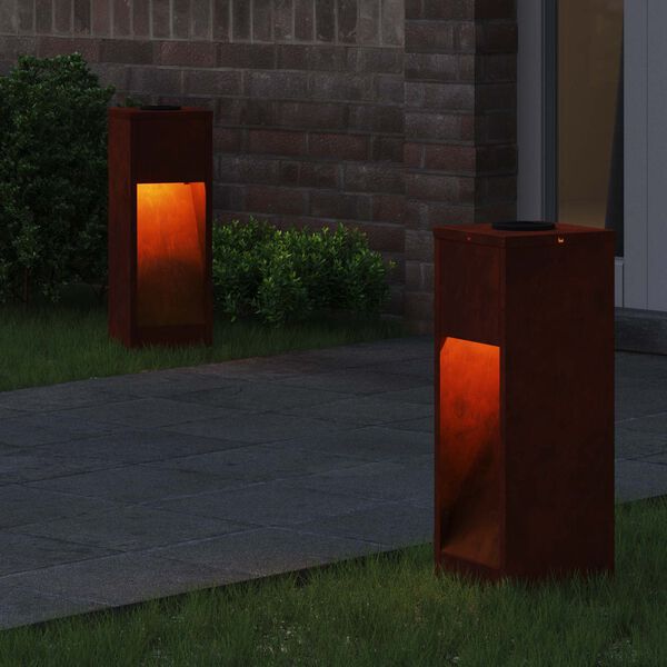 vidaXL Lucina LED Solare da Percorso 2 pcs Bronzo