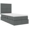 vidaXL Letto con contenitore e LED Grigio scuro 90 x 200 cm Poliestere