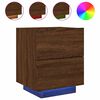 vidaXL Comodino con Luci LED Rovere Marrone in Legno Multistrato