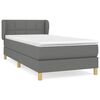 vidaXL Giroletto a Molle con Materasso Grigio Scuro 80x200 cm Tessuto