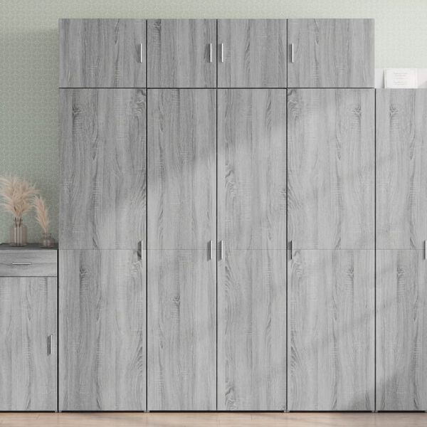 vidaXL Credenza Grigio Sonoma 80x42,5x185 cm in Legno Multistrato