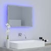 vidaXL Specchio da Bagno a LED Grigio 60x8,5x37 cm in Acrilico