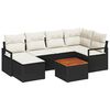 vidaXL Set Divano da Giardino 7 pz Nero polyrattan