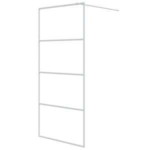 vidaXL Parete Doccia Walk in Bianca 90x195 cm Vetro Trasparente ESG