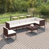 vidaXL Set Divani da Giardino 8 pz con Cuscini in Polyrattan Marrone