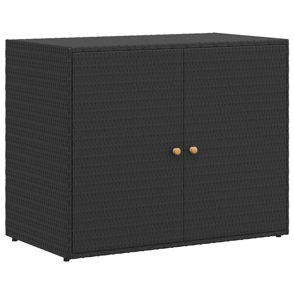vidaXL Mobiletto da giardino nero 100x55,5x80 cm in polyrattan