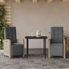 vidaXL Set da Bistrò 3 pz con Cuscini Grigio Chiaro in Polyrattan