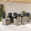 vidaXL Set da Pranzo per Giardino 7 pcs Grigio chiaro polyrattan